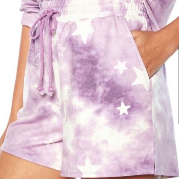 NWT Wildfox 2pc Tie Dye Stars Matching Long Sleeve Top and Shorts Lounge Set - Picture 7 of 8